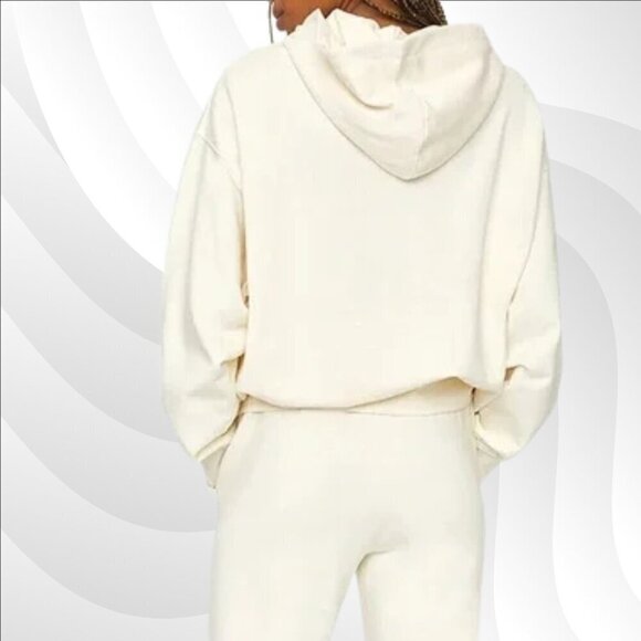 2/$50 WeWoreWhat Off-White Oversized Hoodie Size XS | Cozy Casual Sweatshirt - Picture 2 of 8